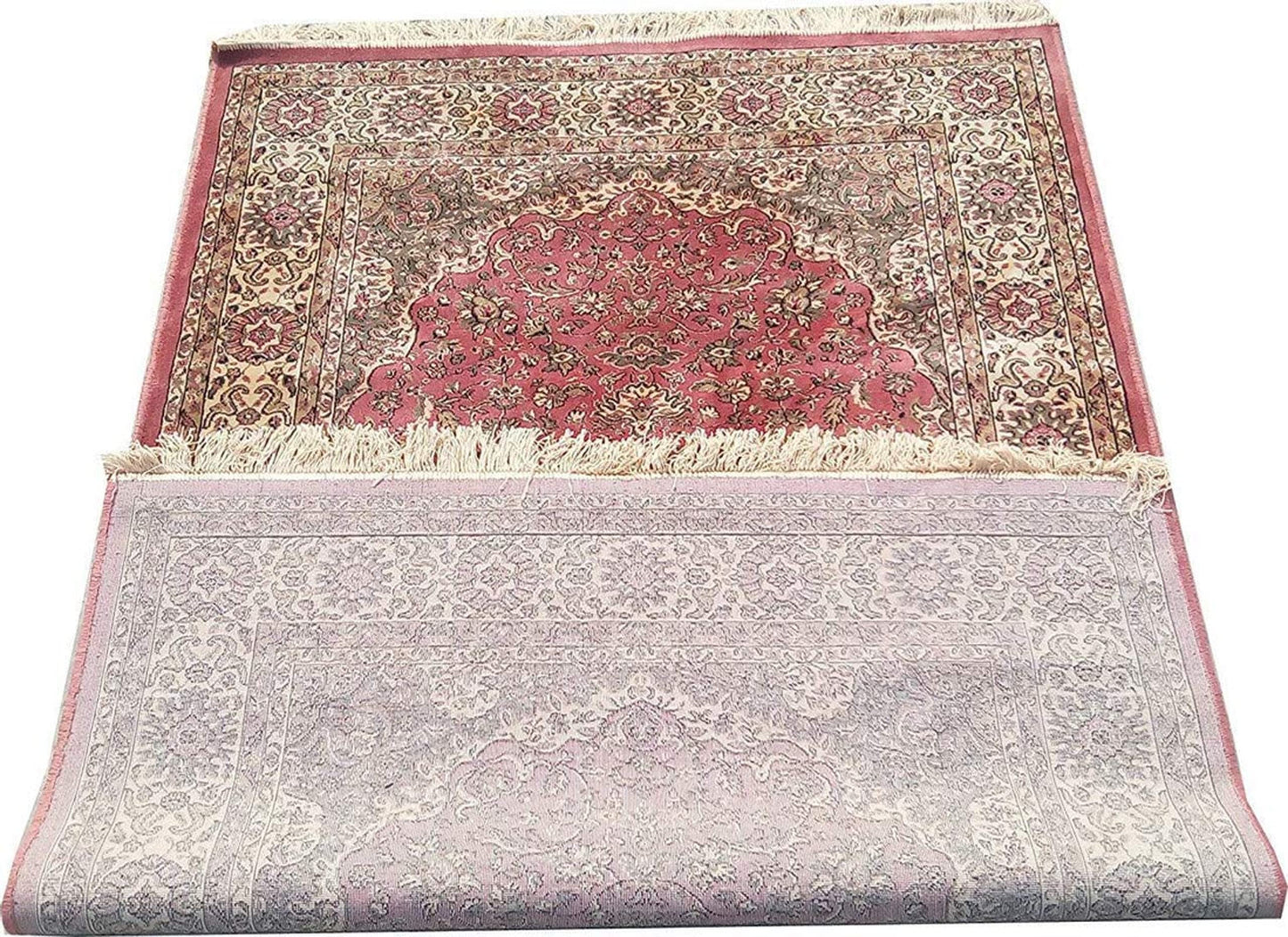 Prince Carpets Supersoft Kashmiri Silk Luxury Persian Design Anti Skid Backing Washable Carpets for Living Room Bedroom Drawing Room Hall Home Pink Color 2 x 6 feet