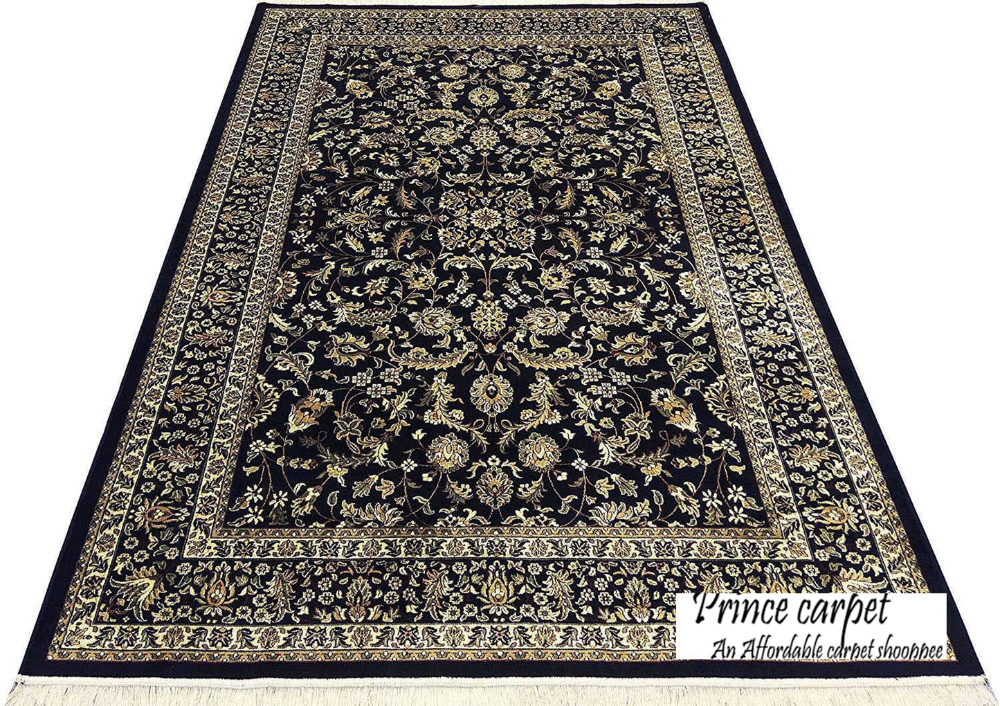 Prince Carpets Supersoft Kashmiri Silk Luxury Persian Design Anti Skid Backing Washable Carpets for Living Room Bedroom Drawing Room Hall Home Pink Color 5 x7 feet