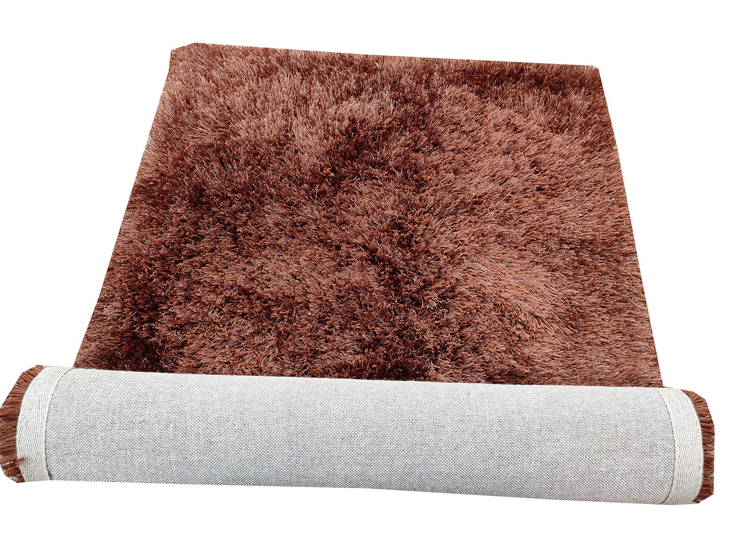 Prince Carpets Handwoven Fluffy Rugs Collection (Light-Brown, 3 x 5)