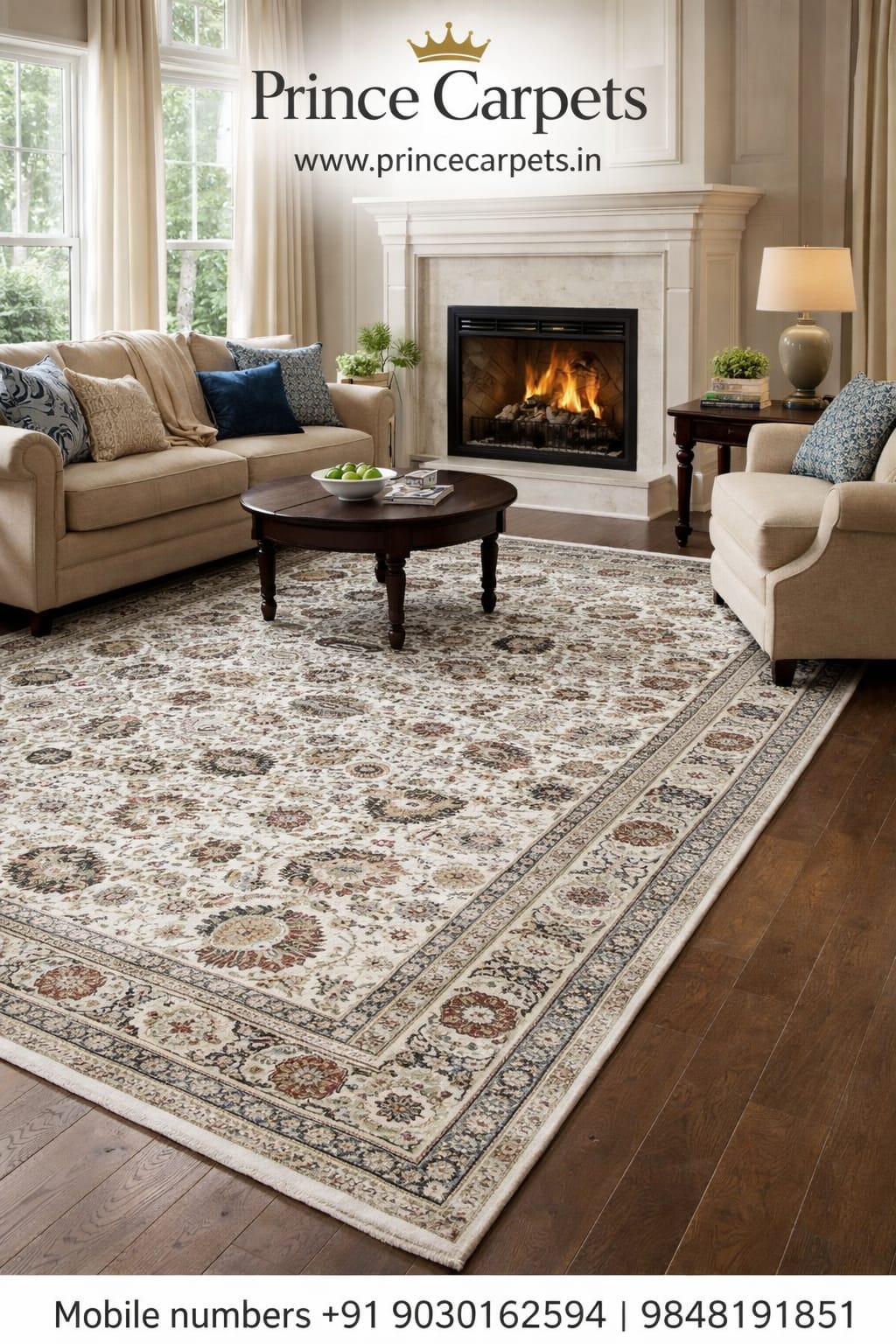 Handwoven Persian Mughal Rug - Timeless Elegance