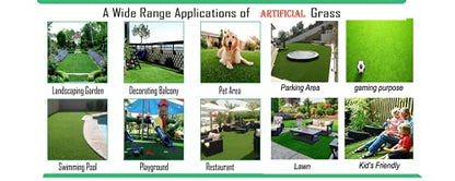 Prince Carpets Aritifical Grass Carpet for Home Lawn Balcony Landscaping Indoor & Outdoor Decorating Purpose high Density Long Lasting Thickness 35 mm Size 6.5x8 feet