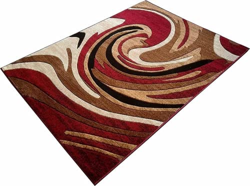 Prince Carpets Embossed Carved Supersoft Wool Blend Modern Design Carpets for Living Room Home Bedroom Drawing Room Hall with 1 inch Thickness Multi Color 6 x 8 feet