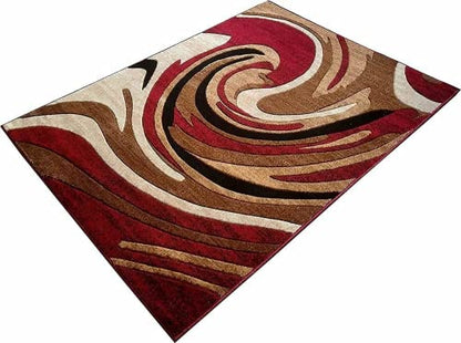 Prince Carpets Embossed Carved Supersoft Wool Blend Modern Design Carpets for Living Room Home Bedroom Drawing Room Hall with 1 inch Thickness Multi Color 6 x 8 feet