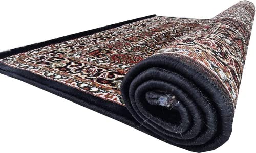 Prince Carpets Kashmiri Supersoft Wool Blend Persian Carpet for Living Room Bedroom Dining Room Hall with 15mm Thickness Non Slip Washable Carpet Blue Color 4 x 6 feet
