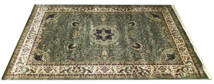 Prince Carpets Supersoft Kashmiri Silk Luxury Persian Design Anti Skid Backing Washable Carpets for Living Room Bedroom Drawing Room Hall Home Green Color 8 x 11 feet
