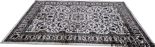 Prince Carpets Supersoft Kashmiri Silk Luxury Persian Design Anti Skid Backing Washable Carpets for Living Room Bedroom Drawing Room Hall Home Cream Color 2 x 6 feet