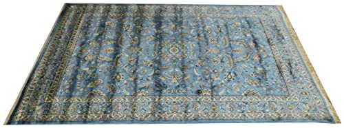 Prince Carpets Supersoft Kashmiri Silk Luxury Persian Design Anti Skid Backing Washable Carpets for Living Room Bedroom Drawing Room Hall Home Grey Color 9 x 12 feet