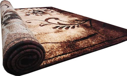 Prince Carpets Embossed Carved Supersoft Wool Blend Modern Design Carpets for Living Room Home Bedroom Drawing Room Hall with 1 inch Thickness Brown Color 6 x 8 feet