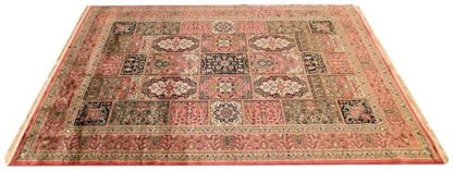 Prince Carpets Supersoft Kashmiri Silk Luxury Persian Design Anti Skid Backing Washable Carpets for Living Room Bedroom Drawing Room Hall Home Pink Color 8 x 11 feet