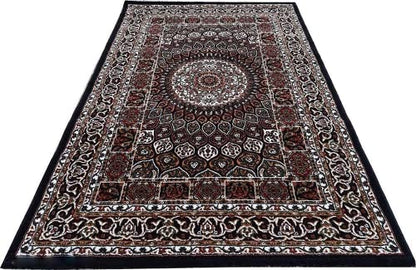 Prince Carpets Kashmiri Supersoft Wool Blend Persian Carpet for Living Room Bedroom Dining Room Hall with 15mm Thickness Non Slip Washable Carpet Blue Color 4 x 6 feet