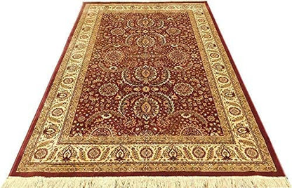 Prince Carpets Supersoft Kashmiri Silk Luxury Persian Design Anti Skid Backing Washable Carpets for Living Room Bedroom Drawing Room Hall Home Pink Color 8 x 11 feet