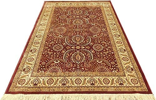 Prince Carpets Supersoft Kashmiri Silk Luxury Persian Design Anti Skid Backing Washable Carpets for Living Room Bedroom Drawing Room Hall Home Pink Color 8 x 11 feet