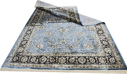 Prince Carpets Supersoft Kashmiri Silk Luxury Persian Design Anti Skid Backing Washable Carpets for Living Room Bedroom Drawing Room Hall Home Grey Color 2 x 6 feet