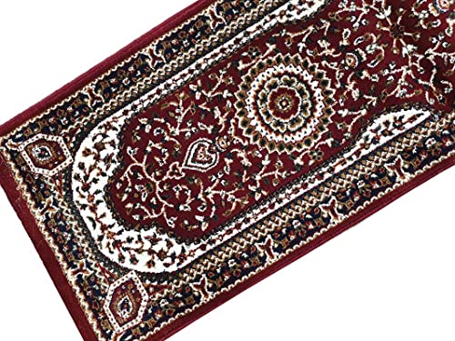 Prince Carpets Kashmiri Supersoft Wool Blend Persian Design Carpet for Living Room Bedroom Drawing Room Hall Anti Slip Backing Thick Washable Carpet Maroon Color 2 x 6 feet