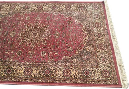 Prince Carpets Supersoft Kashmiri Silk Luxury Persian Design Anti Skid Backing Washable Carpets for Living Room Bedroom Drawing Room Hall Home Pink Color 9 x 12 feet