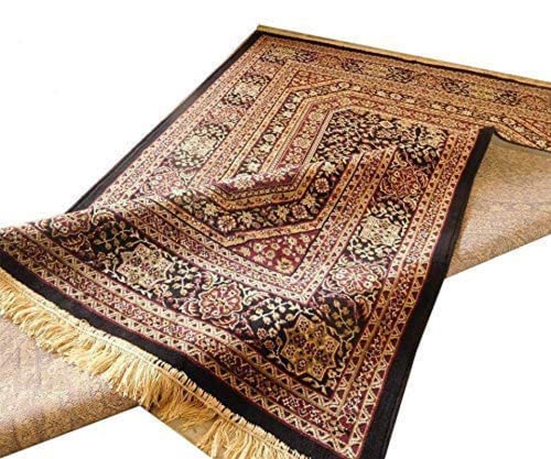 Prince Carpets Supersoft Kashmiri Silk Luxury Persian Design Anti Skid Backing Washable Carpets for Living Room Bedroom Drawing Room Hall Home Black Color 2 x 6 feet