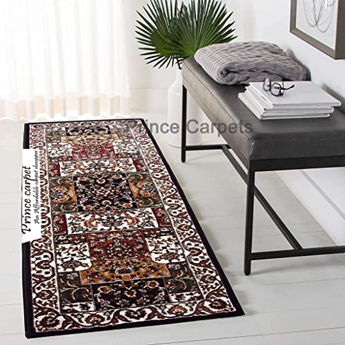 Prince Carpets for Living Room Kashmiri Carpets for Living Room Supersoft Silk Touch Black Color 2 x 6 feet