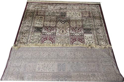 Prince Carpets Supersoft Kashmiri Silk Luxury Persian Design Anti Skid Backing Washable Carpets for Living Room Bedroom Drawing Room Hall Home Maroon Color 8 x 11 feet