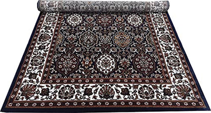 Prince Carpets Supersoft Kashmiri Silk Luxury Persian Design Anti Skid Backing Washable Carpets for Living Room Bedroom Drawing Room Hall Home Cream Color 9 x 12 feet