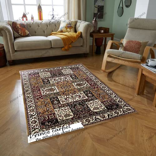 Prince Carpets for Living Room Kashmiri Carpets for Living Room Supersoft Silk Touch Gold Color 5 x 7 feet