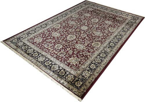Prince Carpets Supersoft Kashmiri Silk Luxury Persian Design Anti Skid Backing Washable Carpets for Living Room Bedroom Drawing Room Hall Home Maroon Color 8 x 11 feet