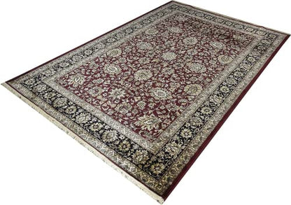 Prince Carpets Supersoft Kashmiri Silk Luxury Persian Design Anti Skid Backing Washable Carpets for Living Room Bedroom Drawing Room Hall Home Maroon Color 8 x 11 feet