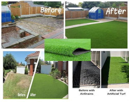 Prince Carpets Natural Looking high Density Long Lasting Aritifical Grass Carpet for Home Lawn Balcony Landscaping Indoor & Outdoor Decorating Purpose Thickness 35 mm Size 6.5X 17 feet