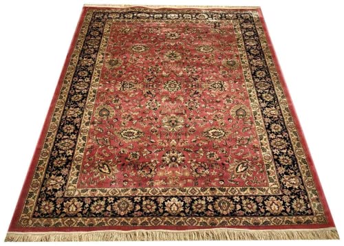 Prince Carpets Supersoft Kashmiri Silk Luxury Persian Design Anti Skid Backing Washable Carpets for Living Room Bedroom Drawing Room Hall Home Pink Color 8 x 11 feet