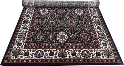 Prince Carpets Kashmiri Supersoft Wool Blend Persian Carpet for Living Room Bedroom Dining Room Hall with 15mm Thickness Non Slip Washable Carpet Blue Color 3 x 5 feet