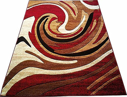 Prince Carpets Embossed Carved Supersoft Wool Blend Modern Design Carpets for Living Room Home Bedroom Drawing Room Hall with 1 inch Thickness Multi Color 6 x 8 feet