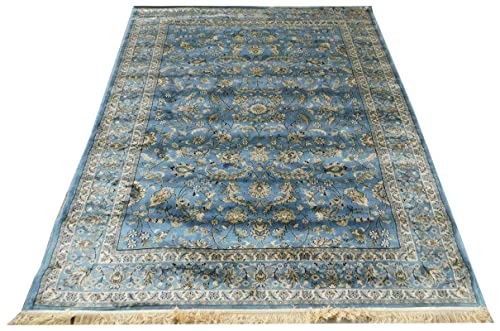 Prince Carpets Supersoft Kashmiri Silk Luxury Persian Design Anti Skid Backing Washable Carpets for Living Room Bedroom Drawing Room Hall Home Grey Color 9 x 12 feet