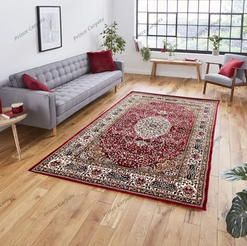 Prince Carpets for Living Room Kashmiri Carpets for Living Room Supersoft Silk Touch Black Color 6 x 9 feet