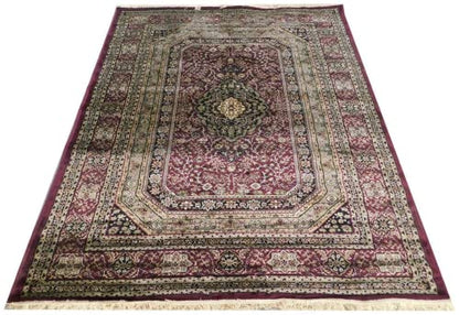 Prince Carpets Supersoft Kashmiri Silk Luxury Persian Design Anti Skid Backing Washable Carpets for Living Room Bedroom Drawing Room Hall Home Cream Color 6 x 9 feet