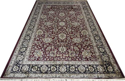 Prince Carpets Supersoft Kashmiri Silk Luxury Persian Design Anti Skid Backing Washable Carpets for Living Room Bedroom Drawing Room Hall Home Maroon Color 8 x 11 feet