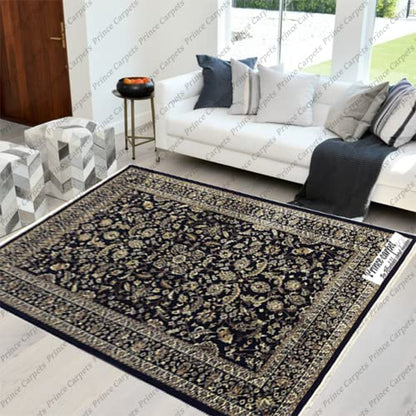 Prince Carpets Supersoft Kashmiri Silk Luxury Persian Design Anti Skid Backing Washable Carpets for Living Room Bedroom Drawing Room Hall Home Cream Color 8 x 11 feet