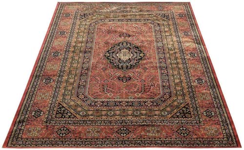 Prince Carpets Supersoft Kashmiri Silk Luxury Persian Design Anti Skid Backing Washable Carpets for Living Room Bedroom Drawing Room Hall Home Pink Color 6 x 9 feet