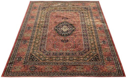 Prince Carpets Supersoft Kashmiri Silk Luxury Persian Design Anti Skid Backing Washable Carpets for Living Room Bedroom Drawing Room Hall Home Pink Color 9 x 12 feet