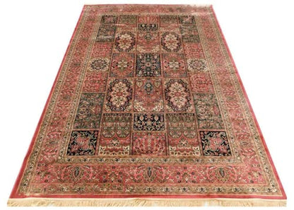 Prince Carpets Supersoft Kashmiri Silk Luxury Persian Design Anti Skid Backing Washable Carpets for Living Room Bedroom Drawing Room Hall Home Pink Color 8 x 11 feet