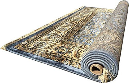 Prince Carpets Supersoft Kashmiri Silk Luxury Persian Design Anti Skid Backing Washable Carpets for Living Room Bedroom Drawing Room Hall Home Grey Color 5 x7 feet