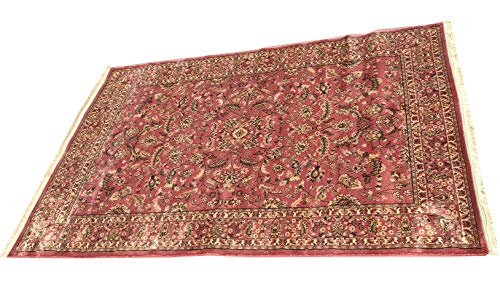 Prince Carpets Kashmiri Silk Traditional Persian Design Luxury Carpets for Home Living Room Hall (Pink C, 4 x 6)