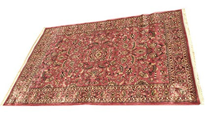 Prince Carpets Kashmiri Silk Traditional Persian Design Luxury Carpets for Home Living Room Hall (Pink C, 4 x 6)