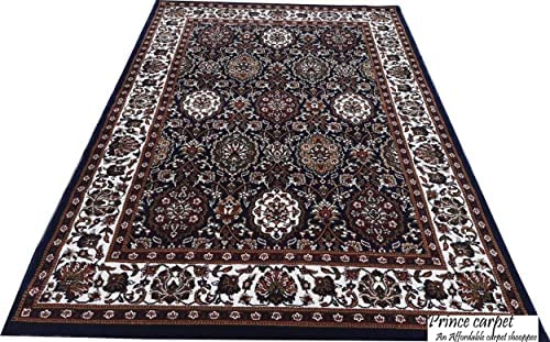 Prince Carpets Supersoft Kashmiri Silk Luxury Persian Design Anti Skid Backing Washable Carpets for Living Room Bedroom Drawing Room Hall Home Cream Color 2 x 6 feet