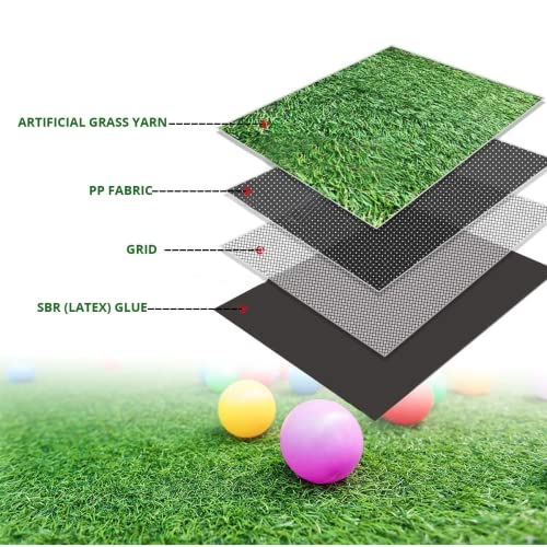 Prince Carpets Natural Looking high Density Long Lasting Aritifical Grass Carpet for Home Lawn Balcony Landscaping Indoor & Outdoor Decorating Purpose Thickness 35 mm Size 6.5X 19 feet