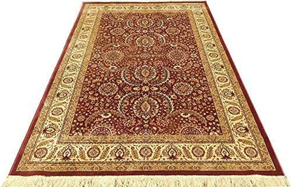 Prince Carpets Supersoft Kashmiri Silk Luxury Persian Design Anti Skid Backing Washable Carpets for Living Room Bedroom Drawing Room Hall Home Pink Color 6 x 9 feet