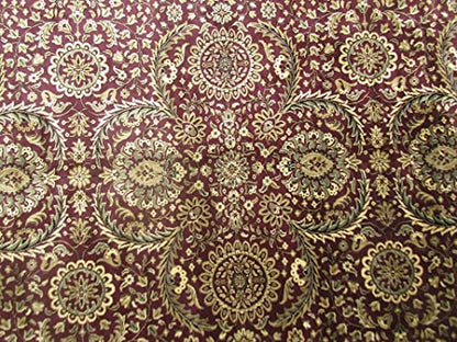 Prince Carpets Supersoft Kashmiri Silk Luxury Persian Design Anti Skid Backing Washable Carpets for Living Room Bedroom Drawing Room Hall Home Maroon Color 8 x 11 feet