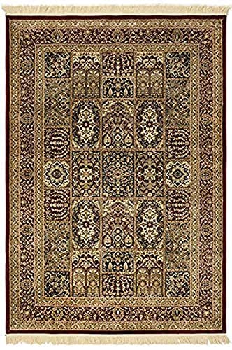 Prince Carpets Supersoft Kashmiri Silk Luxury Persian Design Anti Skid Backing Washable Carpets for Living Room Bedroom Drawing Room Hall Home Maroon Color 8 x 11 feet