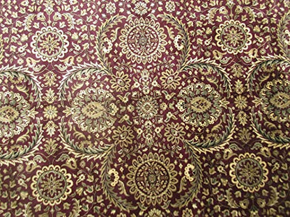 Prince Carpets Supersoft Kashmiri Silk Luxury Persian Design Anti Skid Backing Washable Carpets for Living Room Bedroom Drawing Room Hall Home Maroon Color 2 x 6 feet