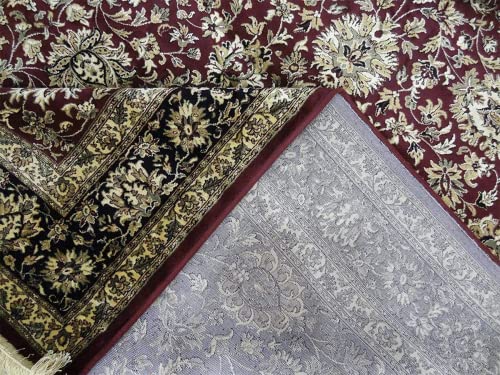 Prince Carpets Supersoft Kashmiri Silk Luxury Persian Design Anti Skid Backing Washable Carpets for Living Room Bedroom Drawing Room Hall Home Maroon Color 8 x 11 feet