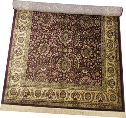 Prince Carpets Supersoft Kashmiri Silk Luxury Persian Design Anti Skid Backing Washable Carpets for Living Room Bedroom Drawing Room Hall Home Maroon Color 8 x 11 feet