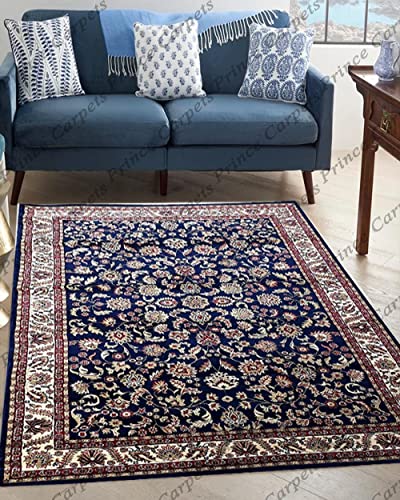 Prince Carpets Kashmiri Supersoft Persian Carpets for Living Room 1 inch Thick Washable Carpet